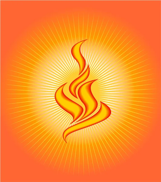 Caricature de flamme de feu — Image vectorielle