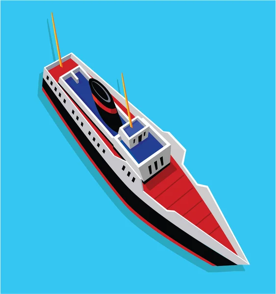 Icône de dessin animé bateau — Image vectorielle
