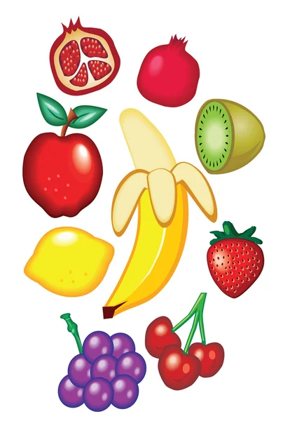 Tuoreita hedelmiä sarjakuva — vektorikuva