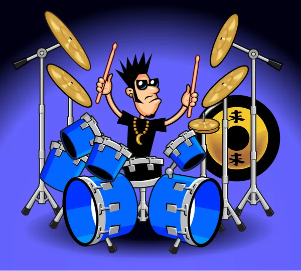 Drums en muziek tekenfilms Stockvector