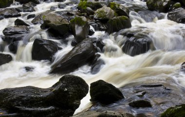 tatlı su akan nehir ve dik kayalık bölüm