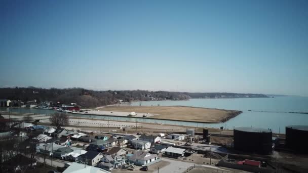 Port Stanley Ontario Luftbildaufnahmen. Touristenort am Eriesee — Stockvideo