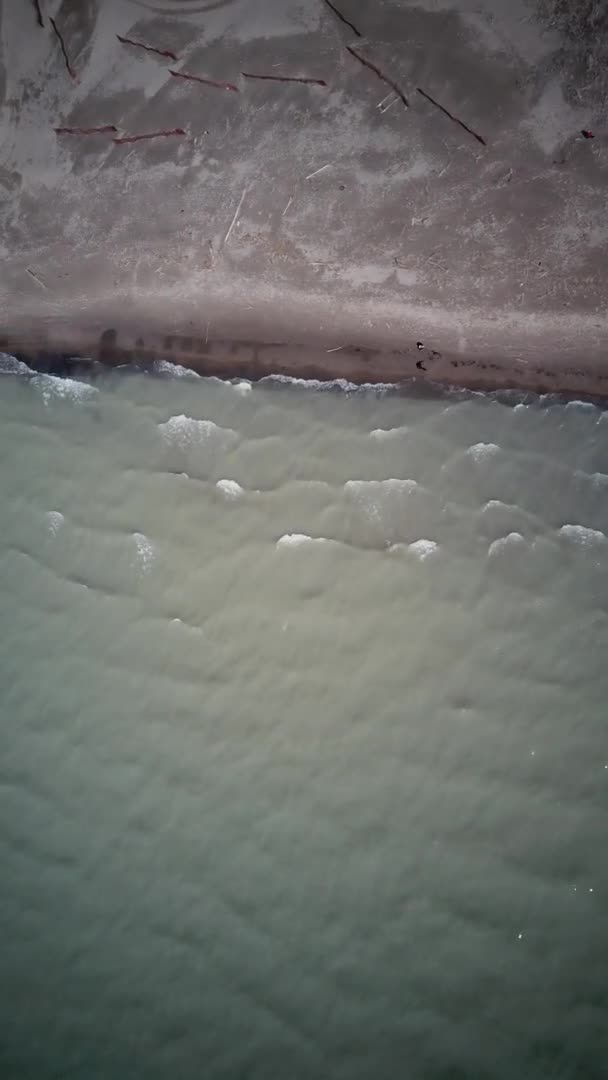 Images aériennes d'une plage d'eau douce en Ontario Canada — Video