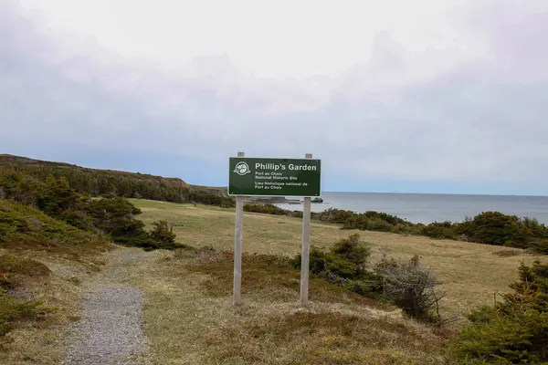 Turistika Podél Skalnatého Pobřeží Newfoundlandu Výhledem Oceán Port Choix — Stock fotografie
