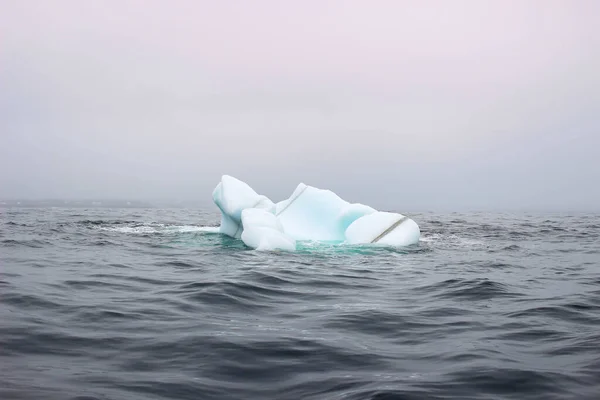 Хвиля Падає Проти Маленького Айсберга Плаває Морі — стокове фото