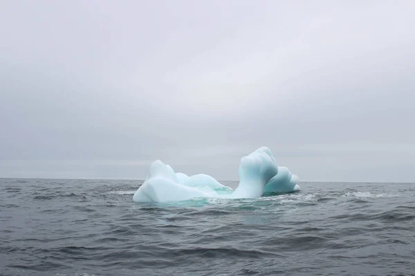 Vlna Naráží Malý Ledovec Který Vznáší Moři — Stock fotografie