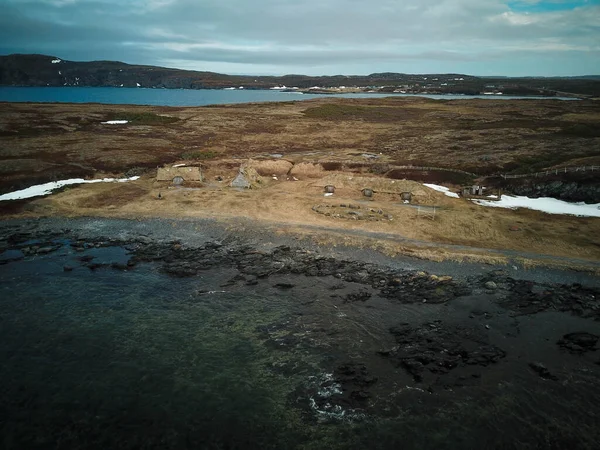 Luftbild Von Anse Aux Meadows Neufundland Kanada — Stockfoto