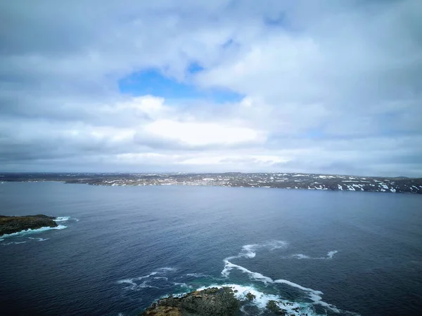 Φωτογραφίες Drone Που Δείχνουν Τοπίο Του Αγίου Αντωνίου Newfoundland — Φωτογραφία Αρχείου