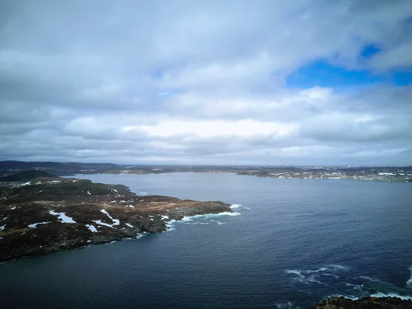 セントアンソニーの風景を示すドローン写真 ニューファンドランド島 — ストック写真
