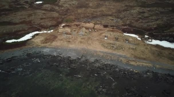Lanse Ängar Unesco Världsarv Newfoundland Viking Bosättning Högkvalitativ Film — Stockvideo
