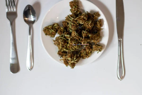 Marijuana Plate Themed America — Zdjęcie stockowe