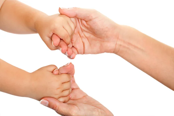 Mutter und Babys Hand in Hand. — Stockfoto