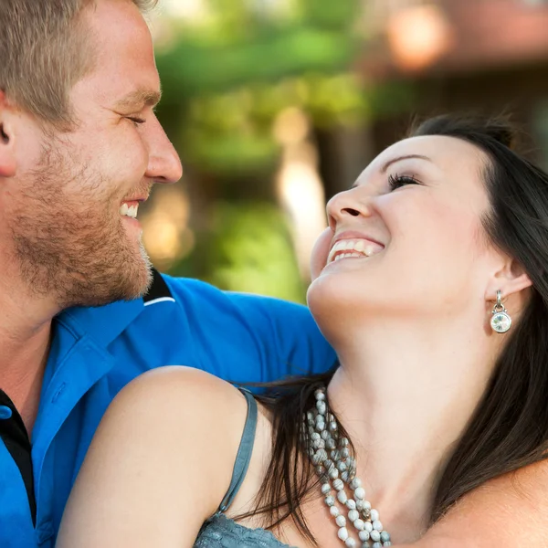 In love couple smiling at each other. — Stock Photo, Image