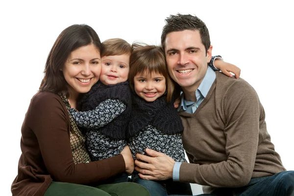 Famiglia felice in posa insieme . — Foto Stock