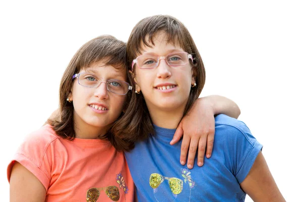 Two handicapped twin sisters. — Stock Photo, Image