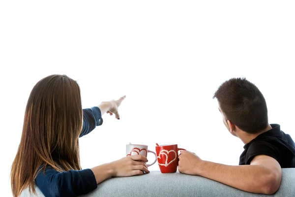 Young girl with boyfriend — Stock Photo, Image