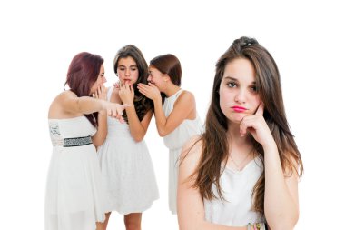 Upset excluded teen. clipart