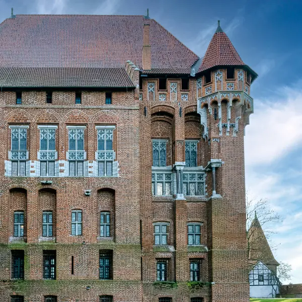 Κάστρο Του Τεουτονικού Τάγματος Στο Malbork Μεγαλύτερο Κάστρο Στον Κόσμο — Φωτογραφία Αρχείου
