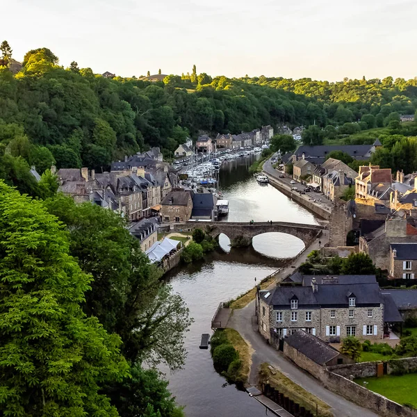 Aerial View Port Dinan Dinan Brittany France — Stock Photo, Image