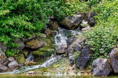 La Petite Cascade - Cance ve Canon nehirlerinin Küçük Şelalesi - Le Neufbourg, Normandiya, Fransa