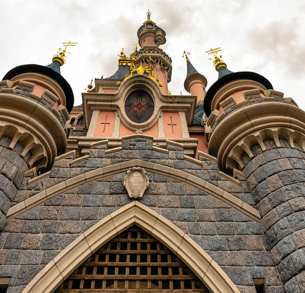 Zámek Šípková Růženka Disneyland Paris Chessy Francie Května 2019 — Stock fotografie