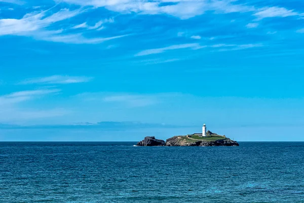 Godrevy Lighthouse Godrevy Island Ives Bay Cornwall United Kingdom — Stock Fotó
