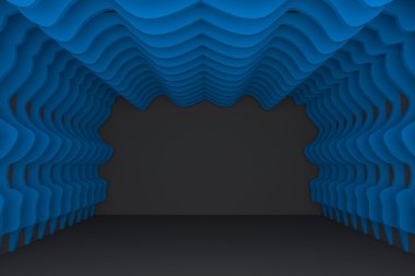 soyut mavi curve duvar