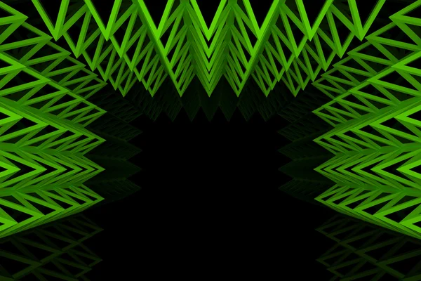 Parede de treliça triangular verde abstrato — Fotografia de Stock