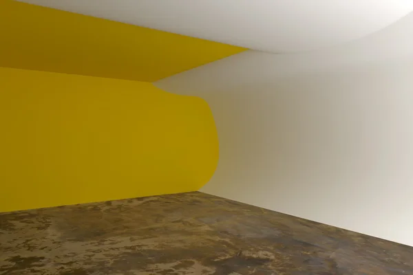 Abstracte gele kromme muur — Stockfoto