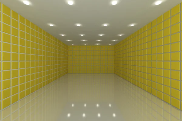 Gelbe Fliesenwand — Stockfoto
