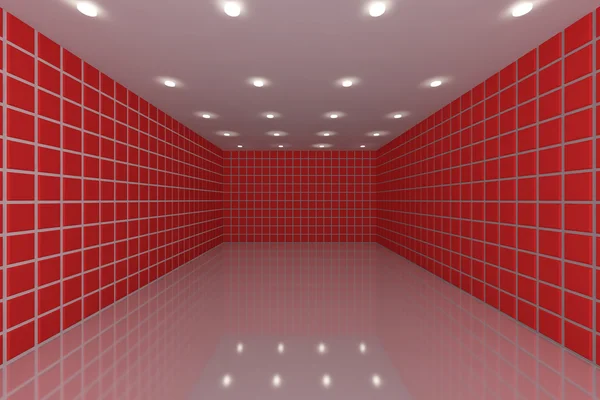 빨간 타일 벽 — 스톡 사진