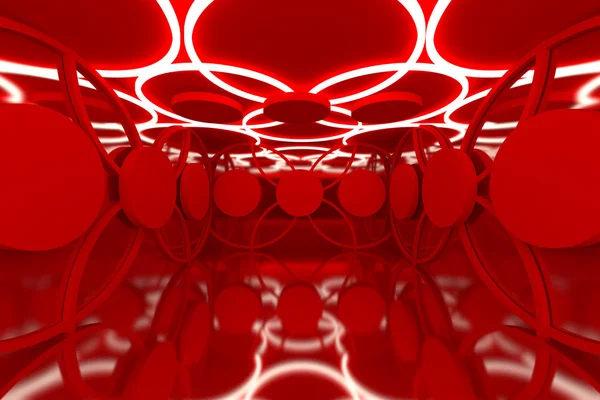 Esfera roja abstracta pared — Foto de Stock