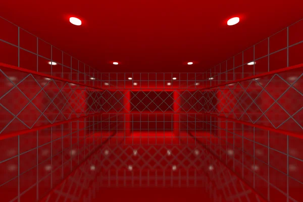 Дизайн стін з червоної плитки — стокове фото