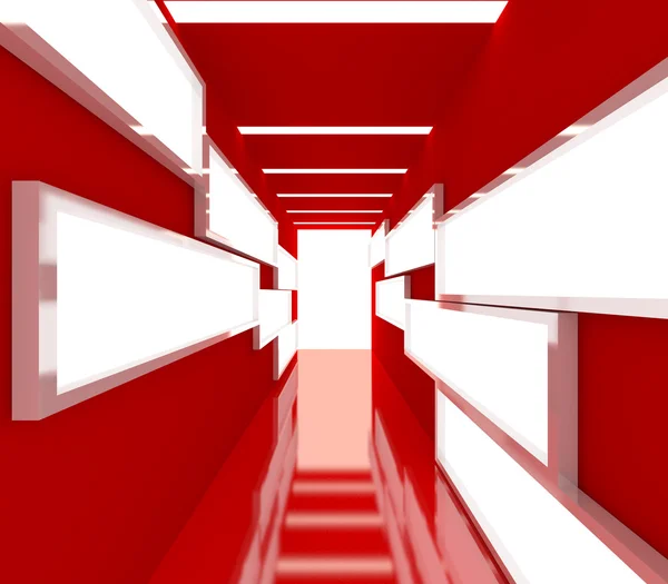 Renderizado interior rojo abstracto — Foto de Stock