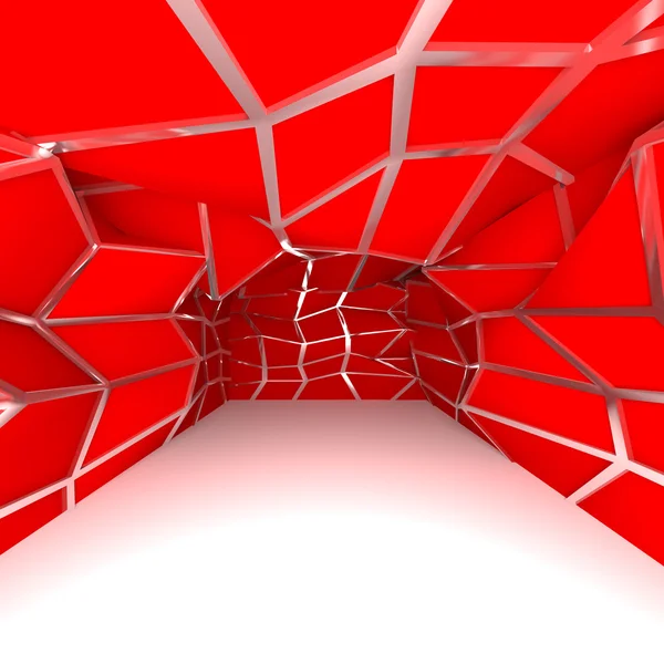 Camera vuota parete diagonale rossa — Foto Stock