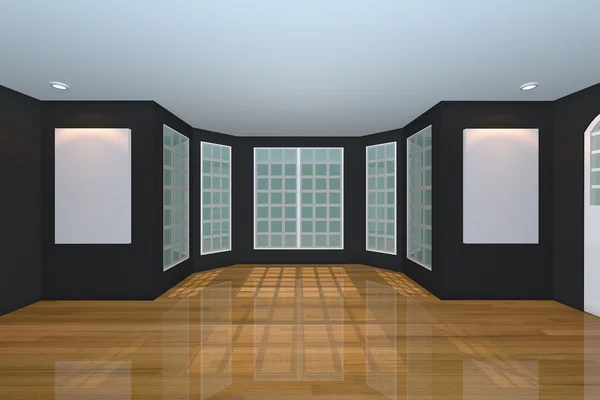 Boş siyah oturma odası — Stok fotoğraf