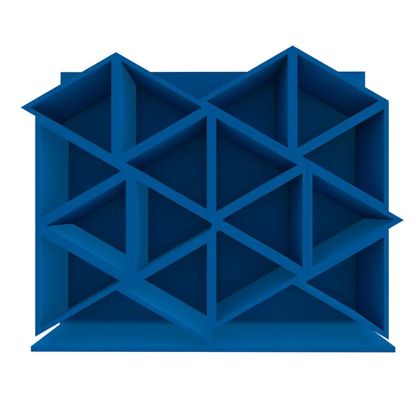 Blue triangle shelf — Stock Photo, Image