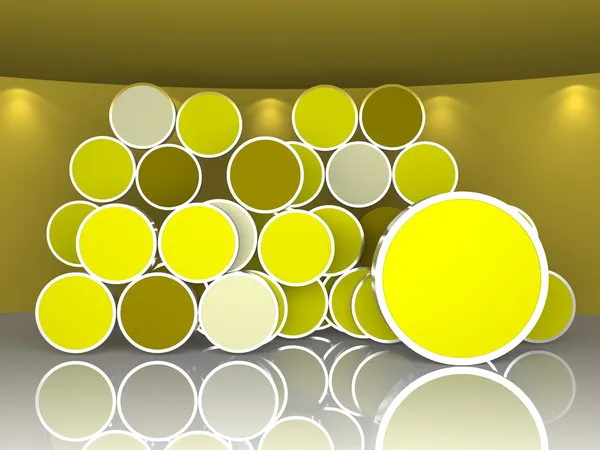 Abstraktes gelbes Interieur für Anzeigen — Stockfoto