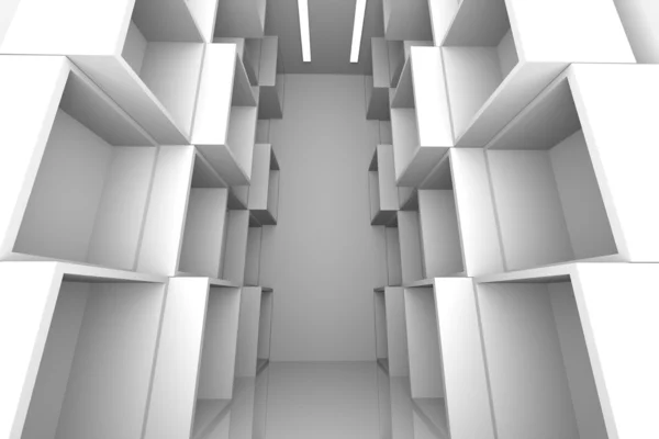 Abstract box white room — Stock Photo, Image