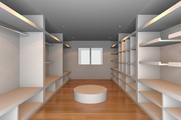 White walk-in closet — Stock Photo, Image