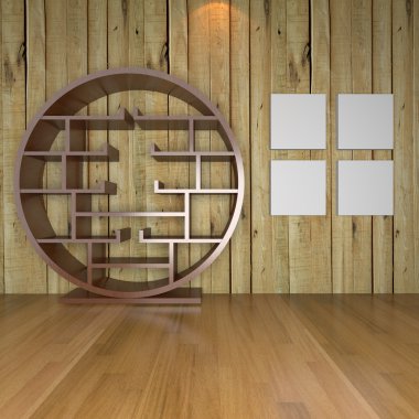 Modern minimalist boş oturma odası