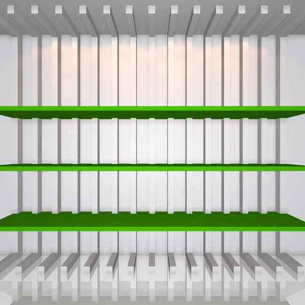 3D grön hyllor — Stockfoto