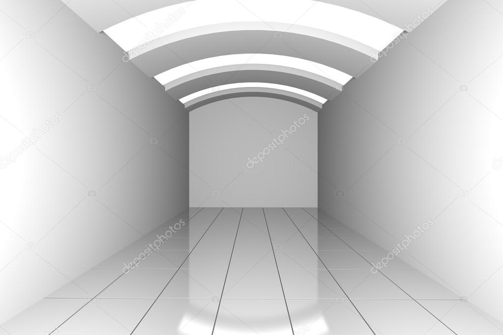 Blanc Chambre Vide Avec Plafond Courbe Photographie