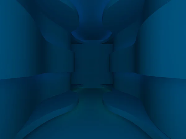 Mavi curve duvar — Stok fotoğraf