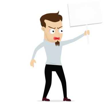 genç işadamı karikatür protesto düzenledi