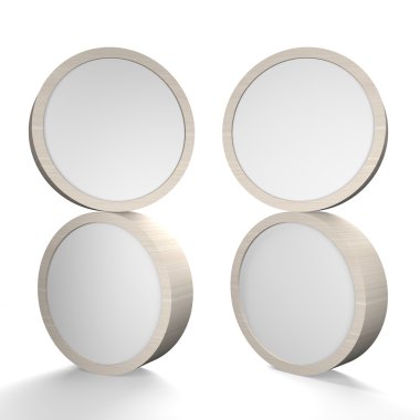 dört ağaç boş yuvarlak kutu görüntüleme