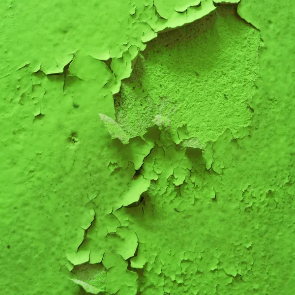 Vieille peinture verte fissurée — Photo