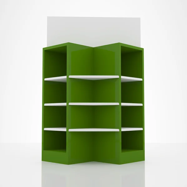 Färg grön hylla design — Stockfoto