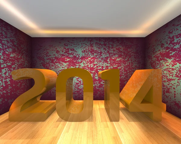 Felice anno nuovo 2014 in camera vuota — Foto Stock