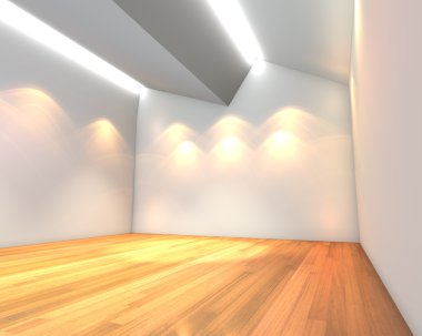 empty room white wall with Ceiling serration clipart